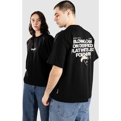 Another Cotton Lab Overpriced Flat Whites T-Shirt zwart