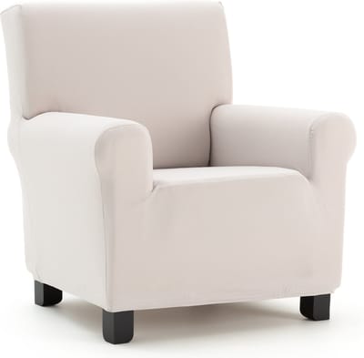 Belmarti® Fauteuilhoes Anza - 70cm tot 90cm breed ivoor - Zachte, luxe stretchstof vormt moeiteloos naar je bank - Premium kwaliteit