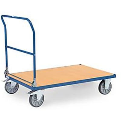 fetra® Vouwwagen, houten laadvlak, elk 2 zwenk- en bokwielen, 1200 x 800 mm