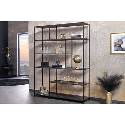 Vakkenkast marmerlook antraciet 135 cm