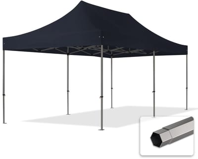 3x6 m Easy Up partytent Vouwpaviljoen PVC brandvertragend, PREMIUM staal 40mm, zwart