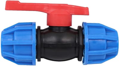 Allecto - 25mm PE Pijp Kogelkraan - Snelaansluiting - Blauw - Irrigatiesystemen - Ideaal voor Binnen en Buiten - 4 Stuks