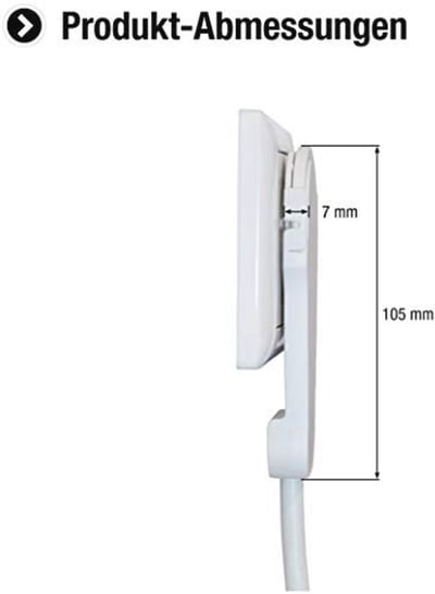 Platte stekker set van 3 stuks, extra plat en met klapbeugel voor kabels tot 1,5 mm² – Geschikt voor binnengebruik