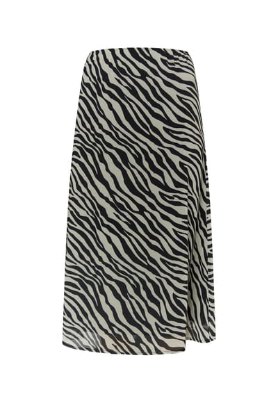Faina Rok met zebraprint Dames wit zwart