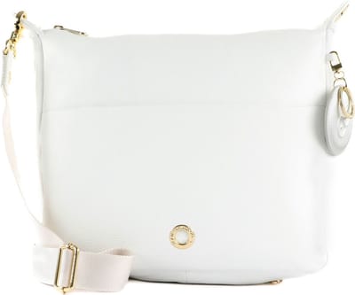 MANDARINA DUCK Leren Schoudertas Mellow Leather Crossover Optical White Wit