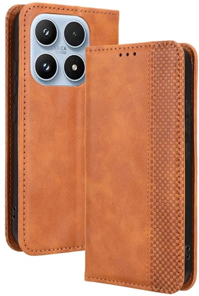 Coverup Hoesje - Geschikt voor Xiaomi 17 Hoesje - Coverup Vintage Style Book Case - Bruin