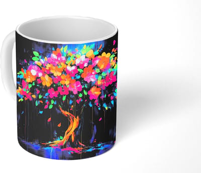 Mok - Koffiemok - Boom - Bloemen - Magisch - Gekleurde - Mokken - 350 ML - Beker - Koffiemokken - Theemok