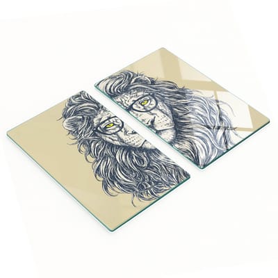 Multifunctionele decoratieve snijplanken van gehard staal voor de keuken, leeuwenprint, hipster, 2x30x52 cm