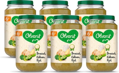 Olvarit 6m00 broccoli kalkoen rijst 6x200g