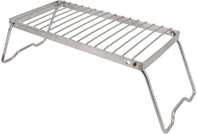 Dailygoods- Kampvuurgrill Roestvrij Staal - Inklapbaar - Verstelbare Hoogte - Draagbaar - Grillrooster - Afvoerfunctie - Barbecue