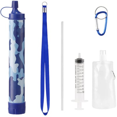 Water Filter Straw - Survival Waterfilter voor Outdoor en Camping - BPA-vrij - Filtert tot 2500L - Complete Set voor Noodgevallen en Reizen, Waterfilter Survival & Outdoor - Noodpakket voor Thuis - Waterzuiveringsapparaat - Cyslmuk®
