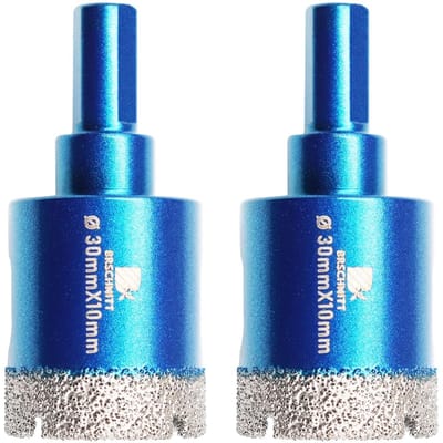Diamant Kern Boor Set voor Porselein en Keramiek, 30mm Gatzaag met Driehoek Schacht
