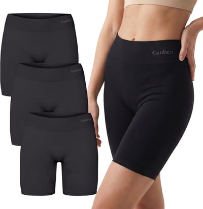 3-Pack Naadloze Bamboe Fietsbroekje Biker Shorts - Korte Leggings - Naadloos Anti-Schuurbroekje - Zwart - Maat S/M - 3109-Black