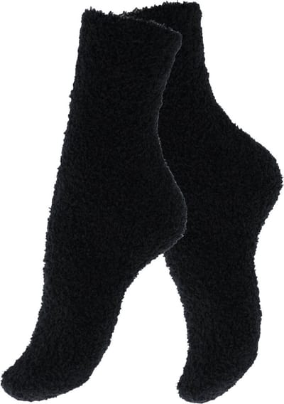 Calzera Fluffy Sokken Dames - 2 Paar - Zwart - Huissokken - Badstof - Dikke Wintersokken - Cadeau voor haar - Housewarming - Verjaardag - Vrouw - Maat 35-42