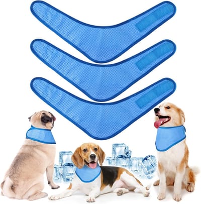 Sjaals - Koelsjaal - Verkoelende Koelband Sjaal Set - koelhanddoek - Direct verkoelend halskoeler, verstelbaar ontwerp voor kleine, middelgrote en grote honden op hete zomerdagen - 3stuks - Blauwe