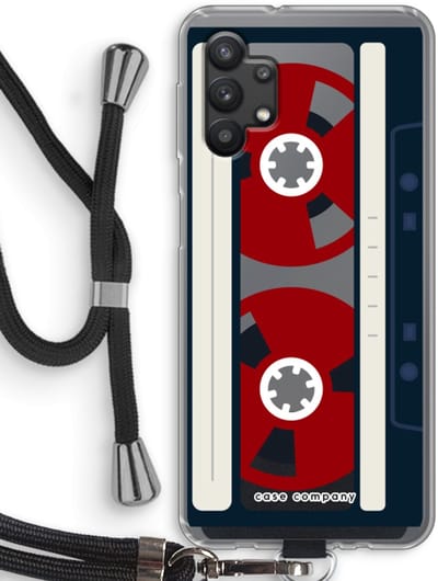 Case Company® - Hoesje met koord geschikt voor Samsung Galaxy A32 5G hoesje met Koord - Here's your tape - Telefoonhoesje met Zwart Koord - Bescherming aan alle Kanten en Over de Schermrand