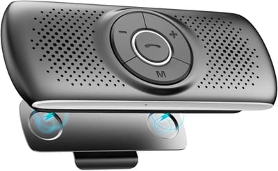 GELLDG Handsfree set voor in de auto – Bluetooth 5.0, ingebouwde microfoon, inclusief clip – Ondersteunt GPS-navigatie, muziekweergave, TF-kaartuitbreiding, automatisch opnieuw verbinden – Ingebouwde luidspreker