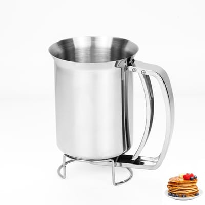 1 stuk - Pannenkoek Beslag Dispenser - hoogwaardige roestvrijstalen spuitmond - druppelvrije dispenser - perfect voor het bakken van cupcakes, wafels, taarten en muffins