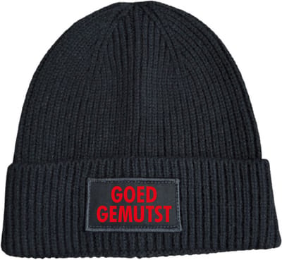 Muts zwart rib gebreid | rood - Goed gemutst - soBAD. | Wintersport | Schaatsen | Après ski outfit Warme Muts voor Volwassenen | Heren en Dames Beanie | Schaatsen | Wintermuts