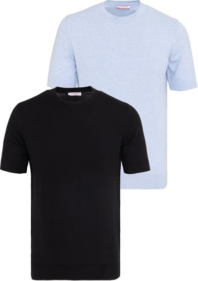 Felix Hardy Tshirt 100% Katoen - 2 Pack Heren Zwart-Blauw Gemêleerd - S