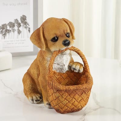 Schattige Gesimuleerde Puppy Huisgebruik Entree Sleutelopslag Ornamenten Woonkamer Entree TV-meubel Salontafel Tafelblad Hars Ambachten