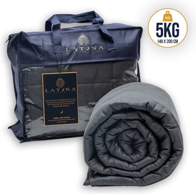 Latona Blanket® Verzwaringsdeken eenpersoons 140 x 200cm - 5kg - Antraciet - Katoen - Weighted blanket