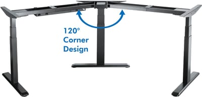 LOGILINK Professional Elektrisch verstelbaar zit-sta bureauframe, 3 motoren, 120° kantelbaar, 620–1280 mm