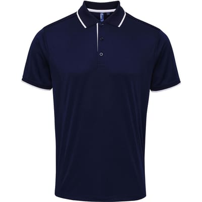 Premier Herencontrast Coolchecker Polo Shirt (Marine)