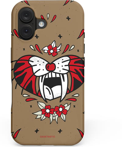 Casetastic hoesje geschikt voor Apple iPhone 16 - MagSafe - Dubbellaagse bescherming - Wilde kracht - Fashion Case - Taupe Donkergrijs Bordeaux