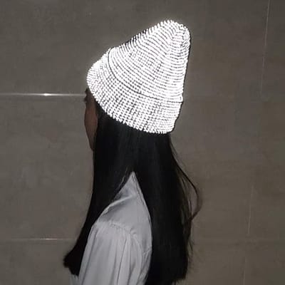 Reflecterende Muts - Unisex - Avond - Wit - Lichtgevend