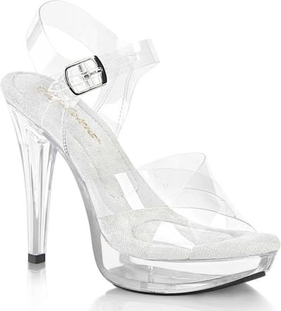 Fabulicious - COCKTAIL507 Sandaal met enkelband - US 10 - 40 Shoes - Transparant