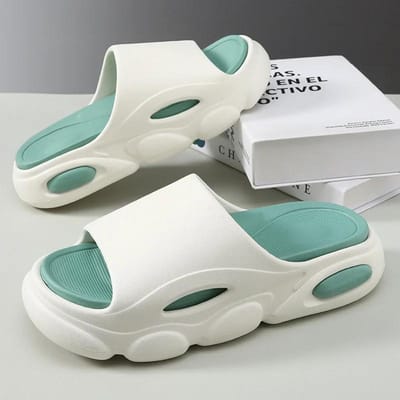 Heren Zomer Buiten Platform Lichtgewicht Slippers EVA Antislip Zachte Dikke Zool Strand Sandalen Heren Flats Slides Schoenen Teenslippers 35 hemelsblauwe kleur