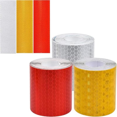 Reflecterende Tape Set van 3 Stukken, Zelfklevende Reflector Stickers voor Fietsen, Auto's en Veiligheid, Sterke Reflectie en Aanpasbare Grootte