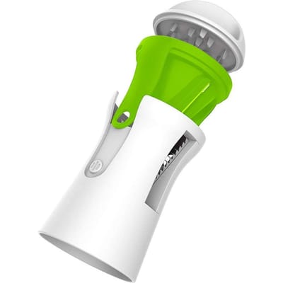 Draagbare Plantaardige Spiralizer Snijmachine Handheld Dunschiller Roestvrijstalen Spiraalsnijder voor Aardappelen Keuken Snijgereedschap groen