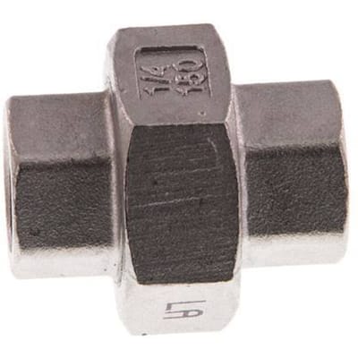 Rp 1/4'' RVS Borstnippel 3-delig met Conische afdichting 16 Bar