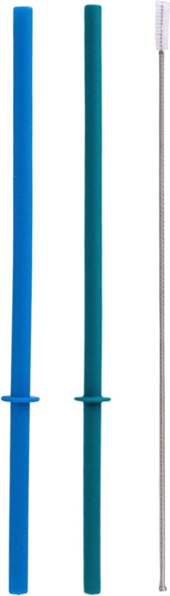 MontiiCo Fusion Flexi Stopper Rietjes voor Smoothie Deksel Pine & Reef