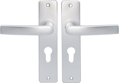 Slotman Solutions Deurklink Cilinder – Zilver – Deurbeslag met Cilindergat – PZ55 – Aluminium – 180x41 mm