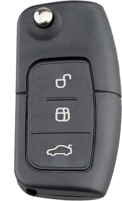 TLVX Sterke Autosleutel Behuizing Geschikt voor Ford Fiesta / Focus / Mondeo / Galaxy / B-Max / C-Max / S-Max / Kuga / Sleutelbaard HU101 / Ter vervanging van Originele Sleutel behuizing / Afstandsbediening Auto / 3 knops / Achterklep / 3 knoppen