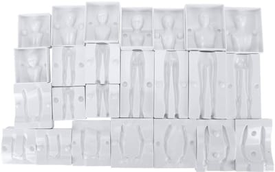 Dailygoods- Taartfiguurvormen - Siliconen Lichaamsmodelvormen - Fondantvormen - 24 Stuks - Voedselveilig Kunststof - Lichtgewicht 650 g - Siliconen Mallen
