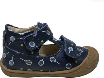 Naturino velcro bumper tennis print gesloten lederen sandalen Puffy navy mt 19