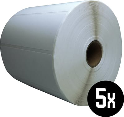 DULA Compatible Zebra Labels 102x38mm - 1790 etiketten per rol - kern 25mm - Wit - Permanent - 5 rollen