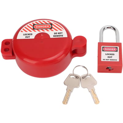 Lockout Tagout Klepvergrendeling met Veiligheidshangslot Hittebestendig Schokbestendig voor Gas Waterkraan red