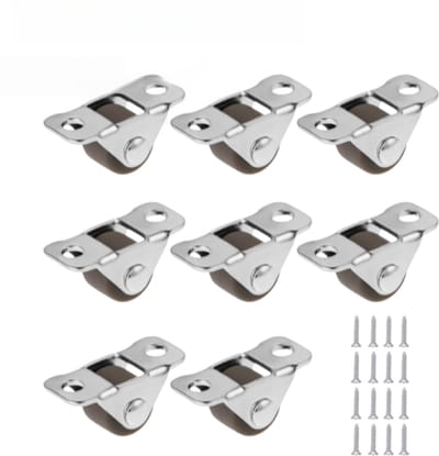 8-delige set - Meubelwielen - Stille mini - Rechte wielen - TPR-rubber - Richtingswielen - zilver