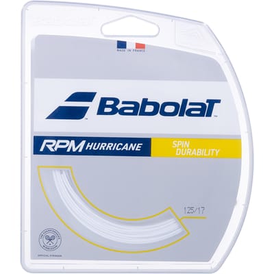 Babolat RPM Hurricane Tennissnarenset - 12m Wit 1,25mm