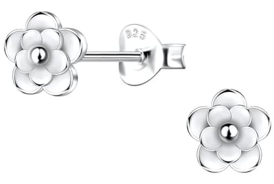 Joy|S - Zilveren bloem oorbellen - 6 mm bloemetje oorknoppen - sterling zilver 925
