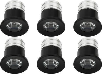 LED Veranda Spot Verlichting 6 Pack - Velvalux - 3W - Warm Wit 3000K - Inbouw - Dimbaar - Rond - Mat Zwart - Aluminium - Ø31mm