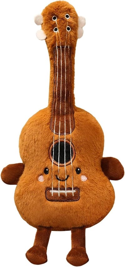 Pluche Gitaar Speelgoed - Knuffel Instrument - Decoratie en Knuffel - Zacht Katoen Materiaal - 38cm Lengte