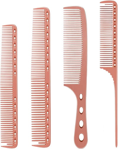 Professionele Aluminium Kapperskam Set - 4 Metalen Styling Tools voor Knippen en Föhnen