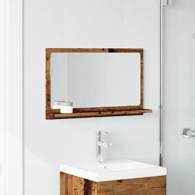 vidaXL - Badkamerspiegelkast - 60x11x37 - cm - bewerkt - hout - oud - houtkleurig