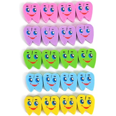 50 Pièces Gommes en Caoutchouc en Forme de Dent Dentiste Clinique Dentaire Cadeau d'École Étudiant Mini Gommes Fournitures de Papeterie Jolies Gommes